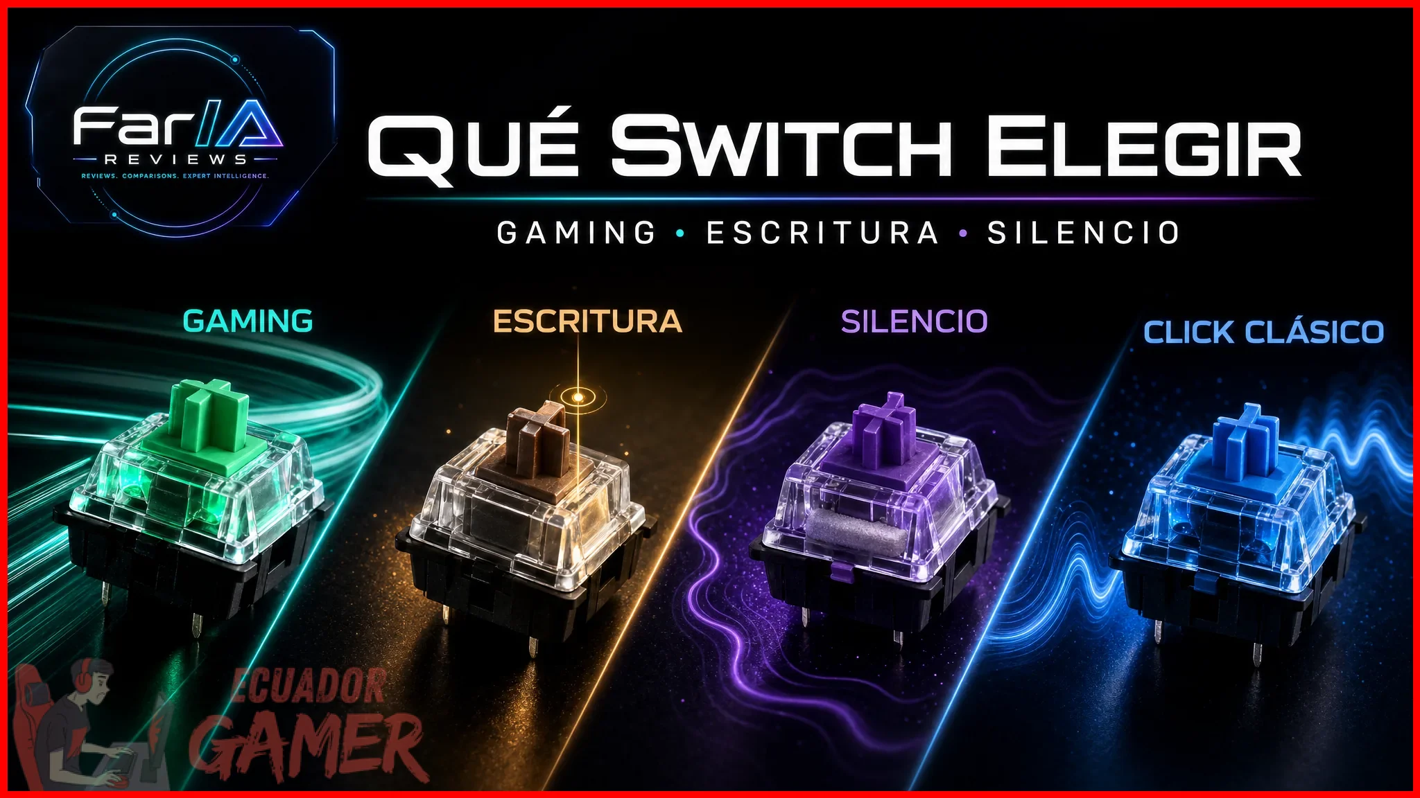 Cómo elegir entre switches lineales, táctiles y clicky según el uso