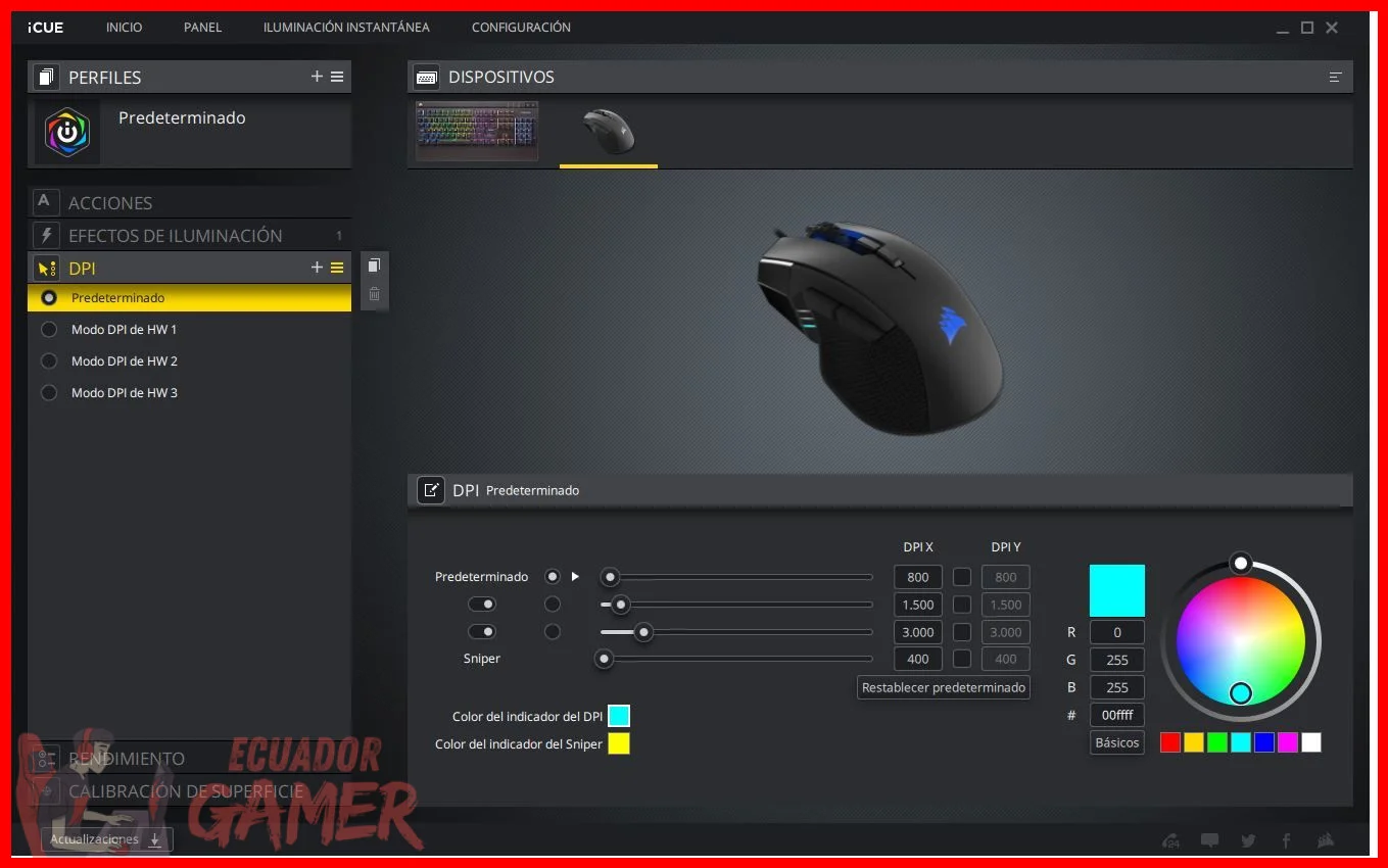 Contar con el software oficial del fabricante del mouse