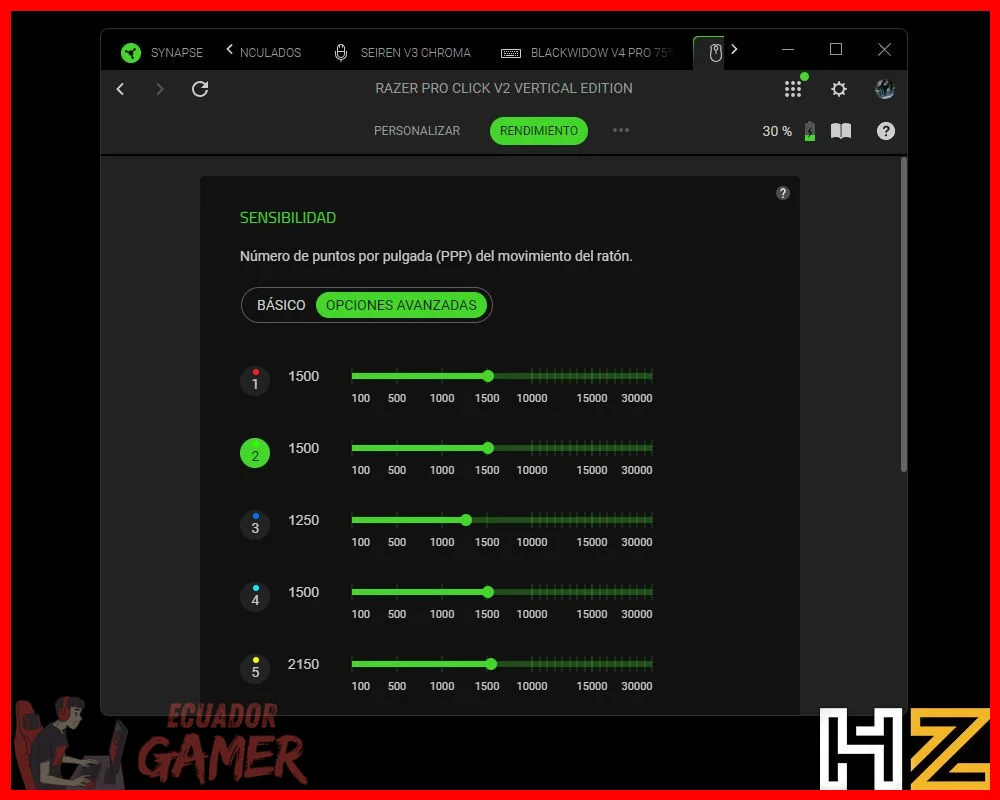 Paso 2 — Ajustar la sensibilidad y DPI para precisión en juegos